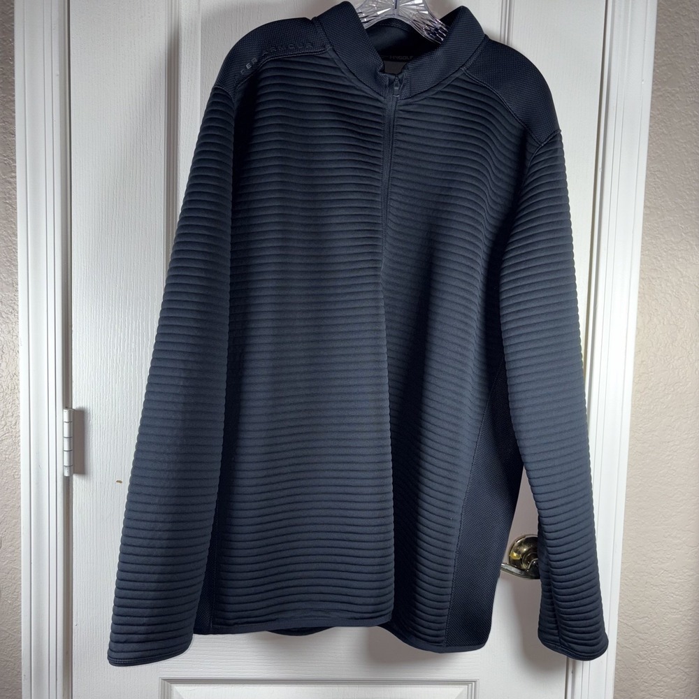 Under Armour Golf ColdGear Men's 2XL Black Zip Pullover Ribbed Fabric Loose Fit